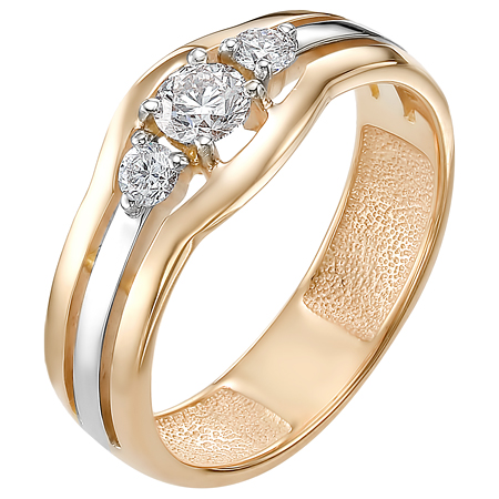 Кольцо, золото, бриллиант, 374-110